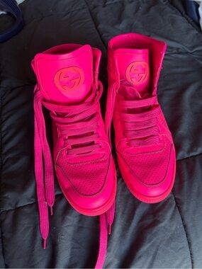 Gucci Bright Pink High-Top Sneakers